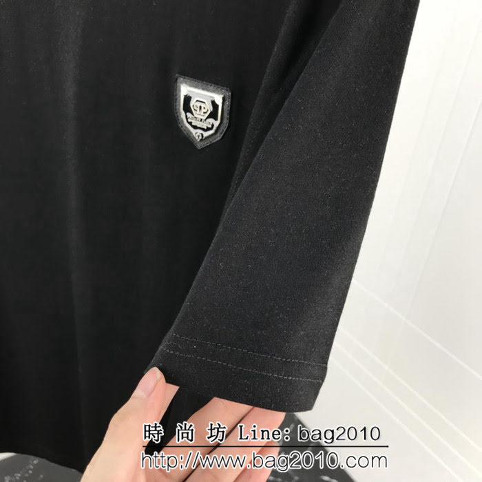 PP19ss早春新款短袖 後背骷髏燙鑽營造立體感 採用絲光面料 高版本男女同款 ydi2122
